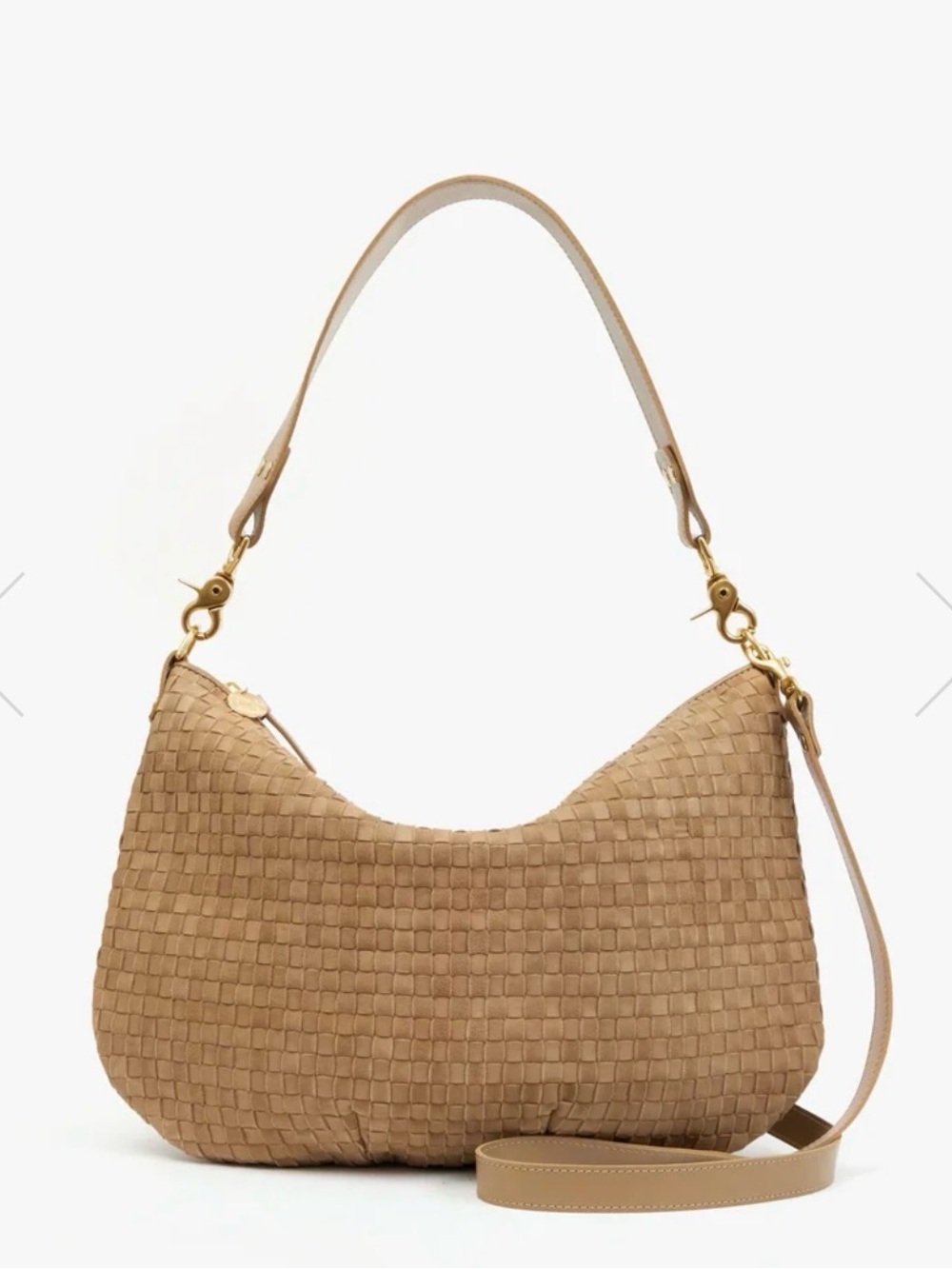 Clare V. Moyen Messenger in Leather and Suede - Clay